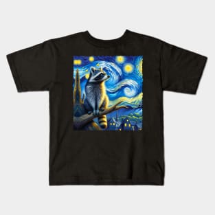 Raccoon UFO Adventures Elevate Your Style with Cosmic Intrigue Kids T-Shirt